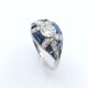 Anillo de platino brillantes, diamantes y zafiros sinteticos. Anillo de platino brillantes, diamantes y zafiros sinteticos.