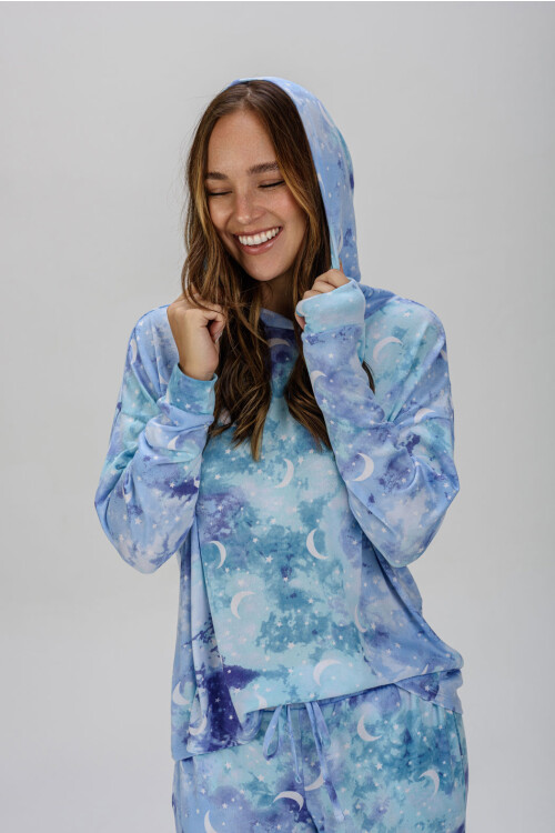 PIYAMA TALLE ESPECIAL ESTAMPADO CELESTE