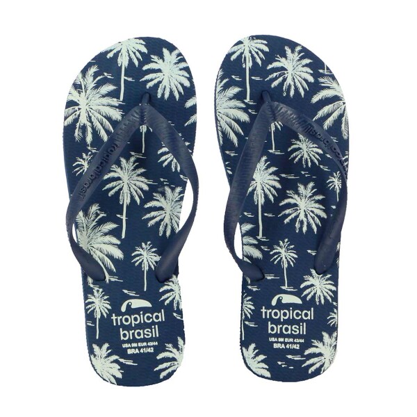 Chanclas Tropical Brasil Ojota Estampado De Unisex - Marino Marino