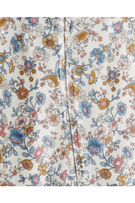 Pijama una pieza de algodón orgánico con pie diseño floral Sin color