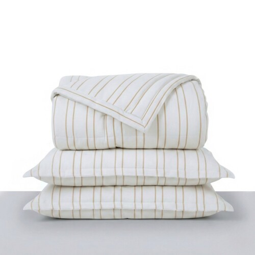 Acolchado + Fundas 1 Plaza y 1/2 plaza - Naturale Oasis Beage