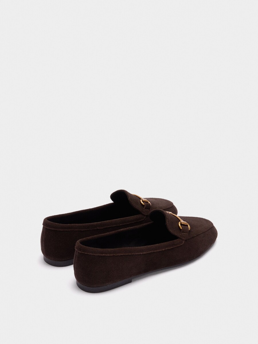 Mocasines De Piel Con Hebilla marron