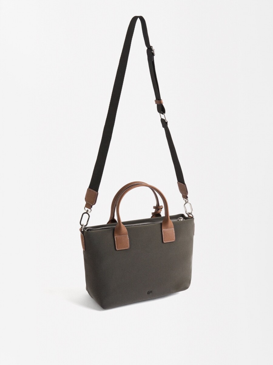 Bolso Tote Con Textura Suave L negro
