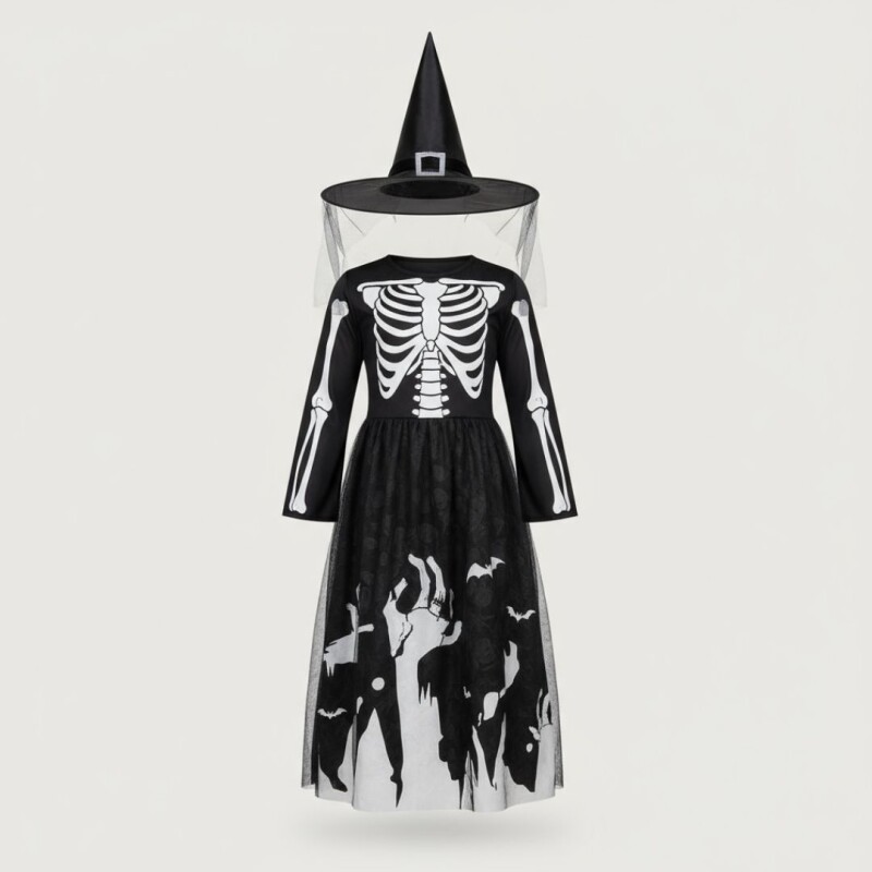 Difraz Infantil de Bruja- Talle XL Negro