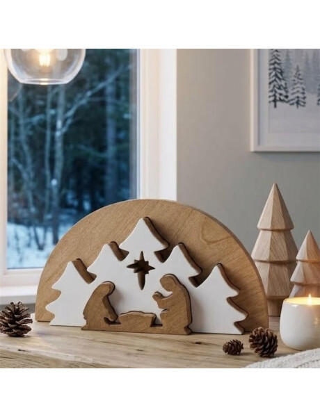 PESEBRE ENCASTRE MADERA 30X15 CM. PESEBRE ENCASTRE MADERA 30X15 CM.