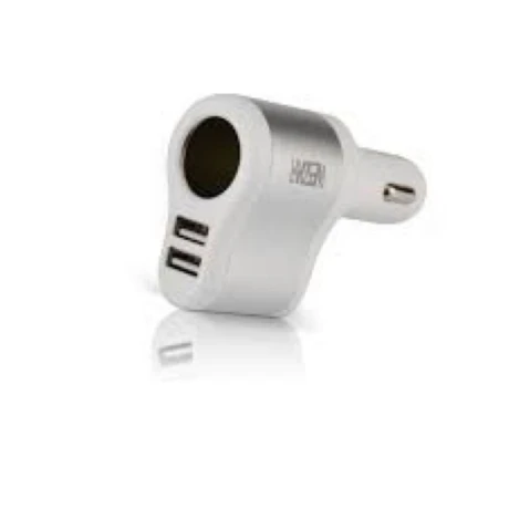Cargador Auto U2 Wesdar Dual Usb/cigarette Whi/sil 001