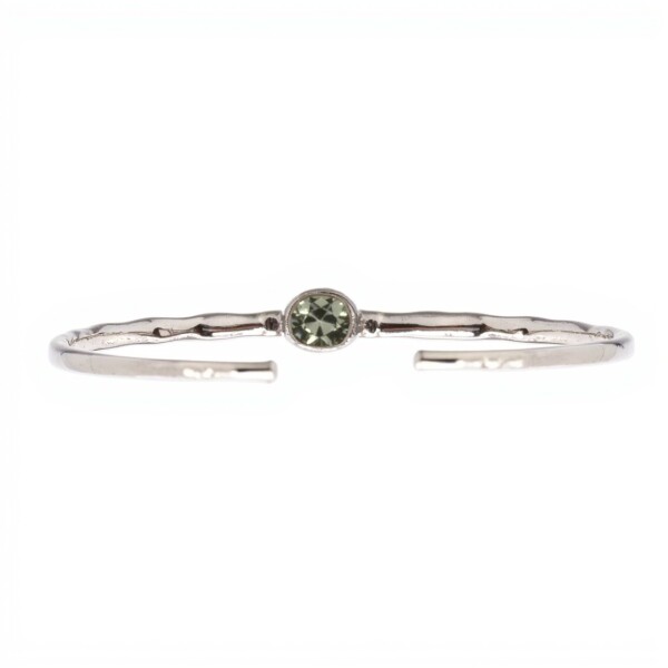 Brazalete Delhi-Plata 925 rodinada-Piedra Peridoto-BR2013 conpiedra