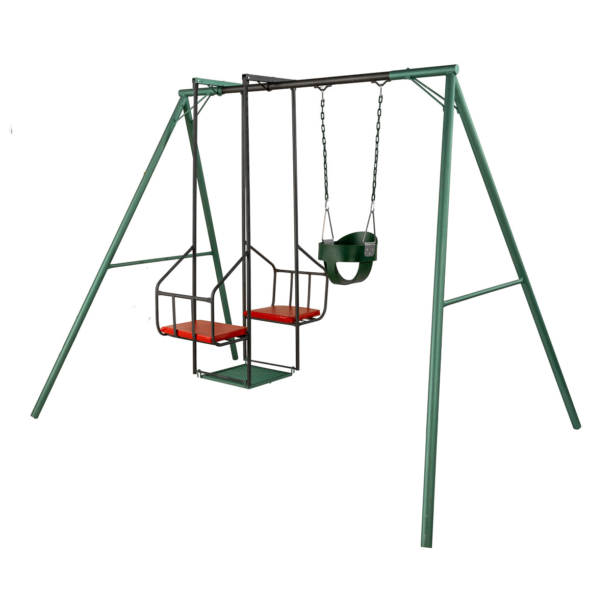 Hamaca de Plaza con silla doble y 1 hamaca de bebé, altura 2,15 mts 