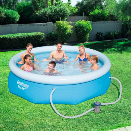 Piscina Bestway Gomón 3800 Lts C/ Bomba + Regalos! Azul
