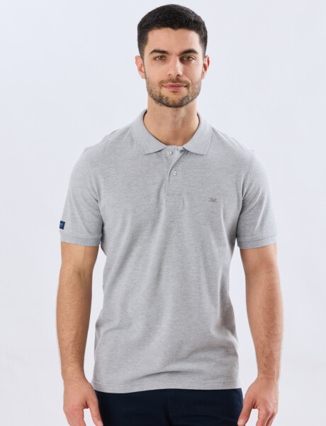 REMERA POLO LISA PIQUÉ Gris