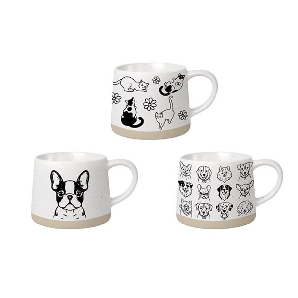 MUG GLOBO 360 ML BICOLOR PETS 