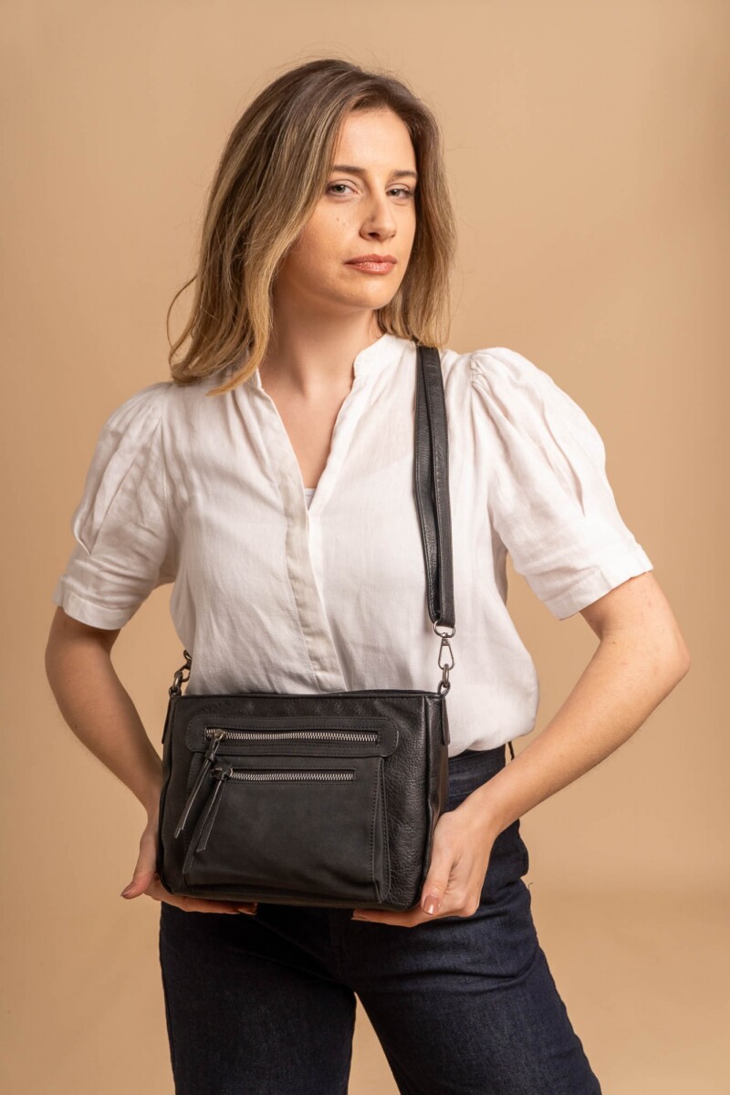 BANDOLERA MORRAL ANEMONA - NEGRO 