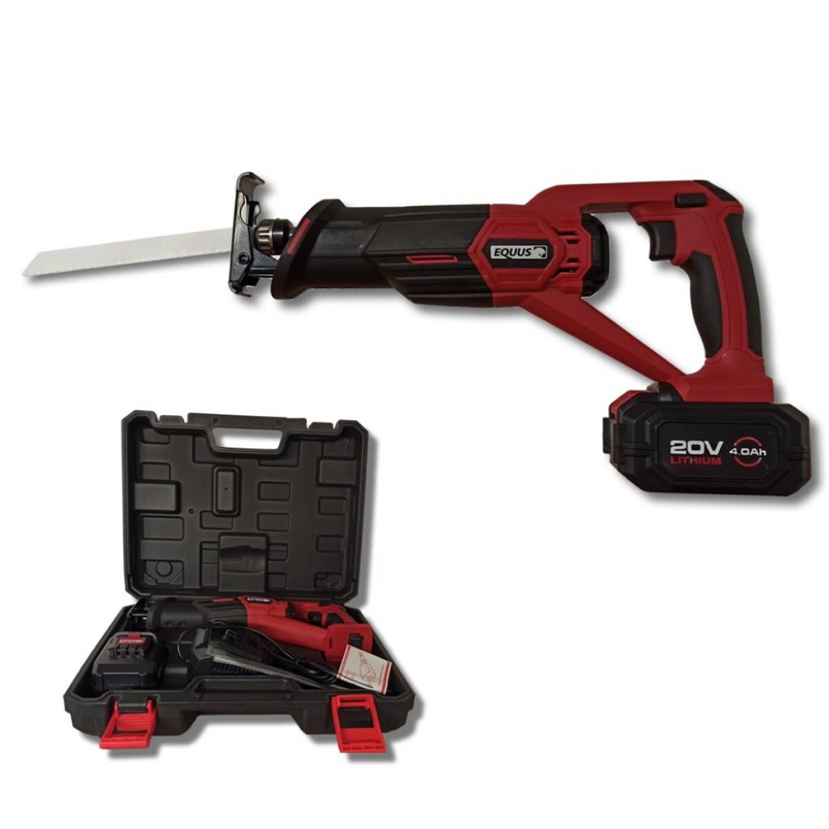 Sierra Recíproca Sable Inalámbrica con Batería y Cargador - ROJO-NEGRO 