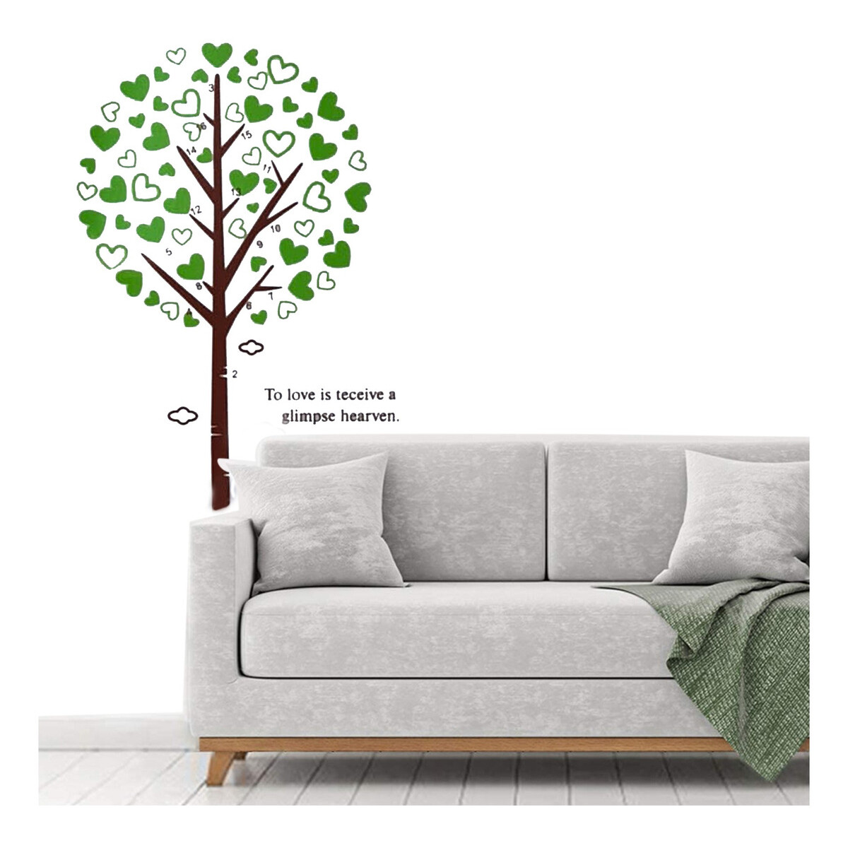 Vinilo Adhesivo Árbol Genealógico Portarretratos Para Pared - variante CORAZONES 
