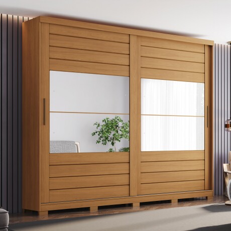 ROPERO CAYMAN 2 PUERTAS 6 CAJONES INTERNOS 2 ESPEJOS GUARDARROPA CLOSET ARMARIO 100% MDF COLOR MADERA