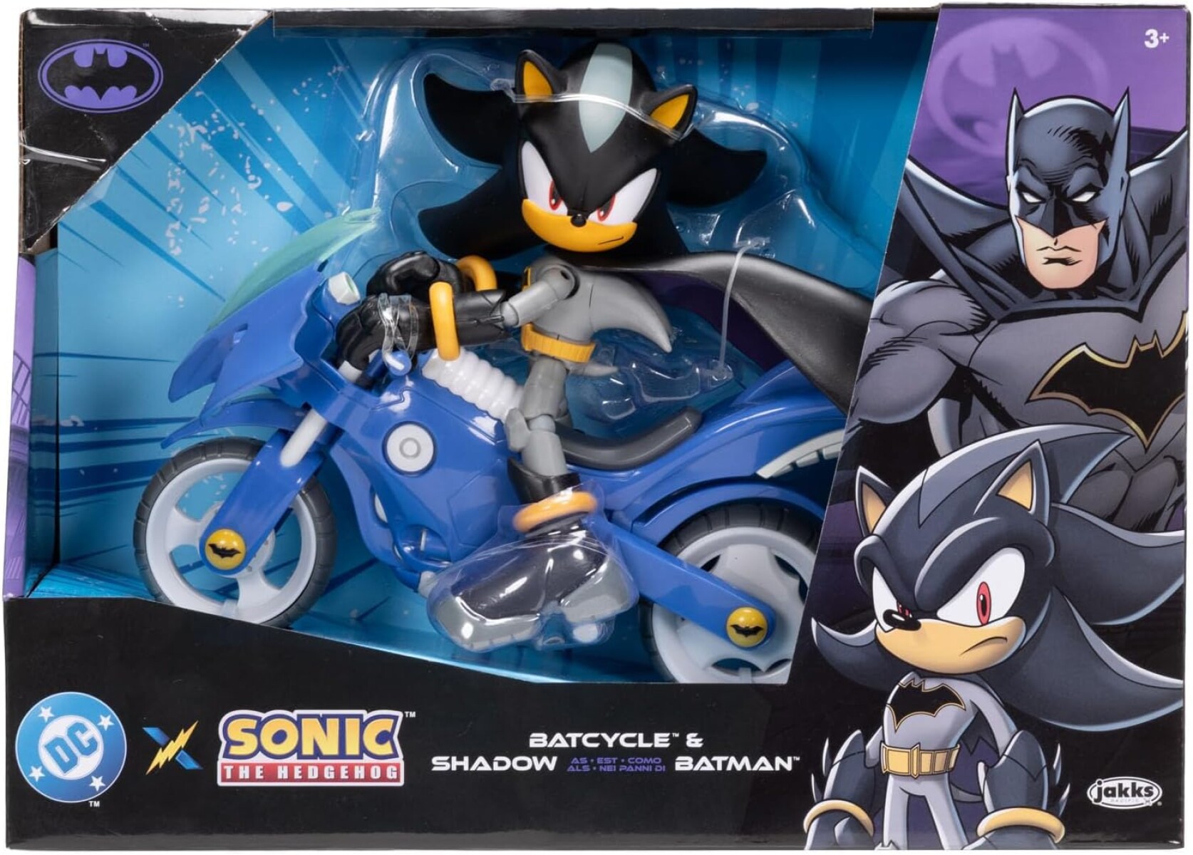 DC x Sonic Shadow como Batman y Batmoto - NEGRO 