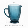 Jarra Line 1 Litro y 6 Vasos 300 ml Set Vidrio Azul