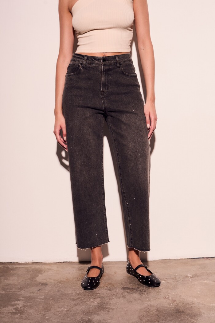 Jean Recto Brillo Negro