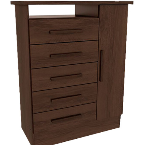 COMODA INEY GALICIA 1540- 5 Caj.+ 1 Pta -Cedro-Blanco (51Co1 Sin color