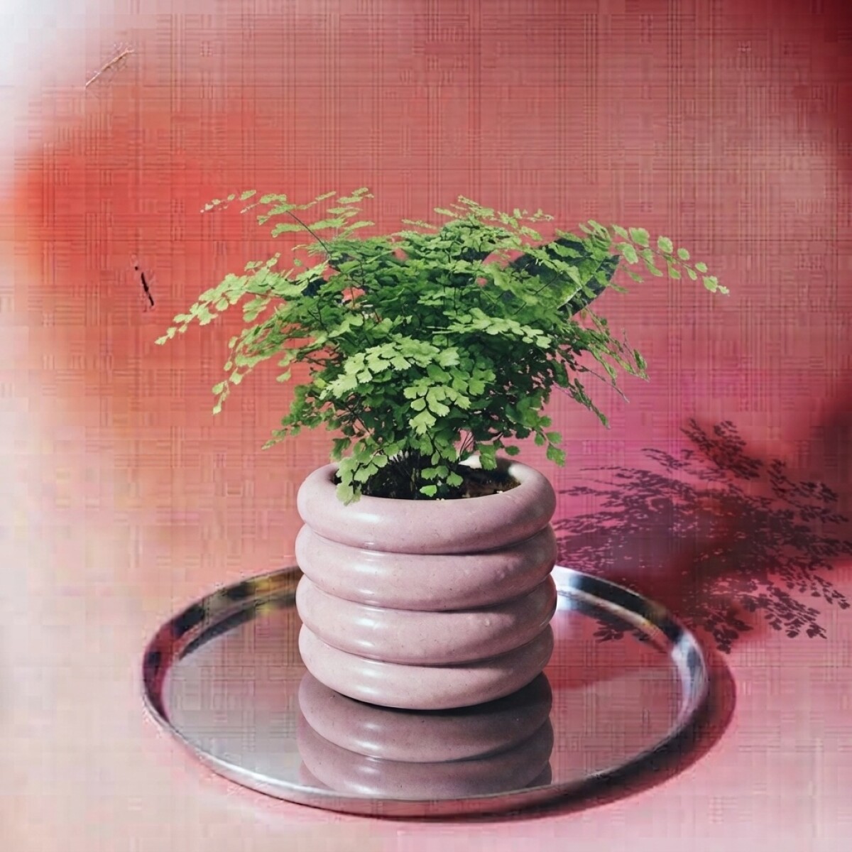 Maceta de cerámica Duna - rosa 
