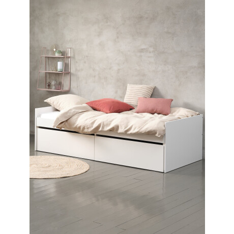 Cama c/almacenaje 90/180x200 TANGBJERG bl Blanco