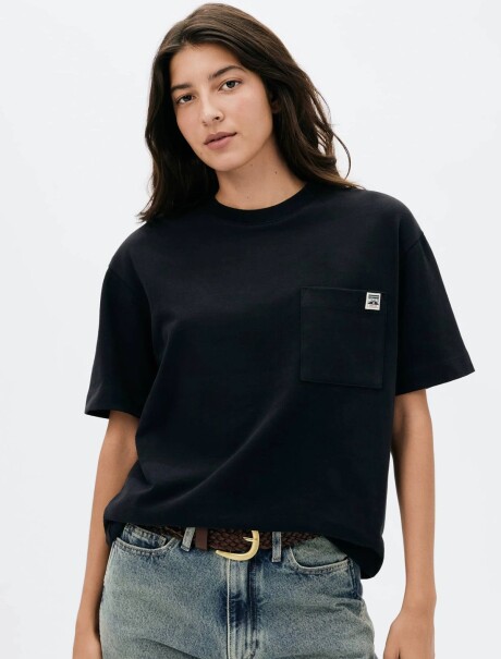 CAMISETA MANGA CORTA CON ESTAMPA NEGRO