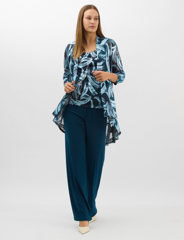 Conjunto 3 Piezas Estampado Pinceladas PETROLEO