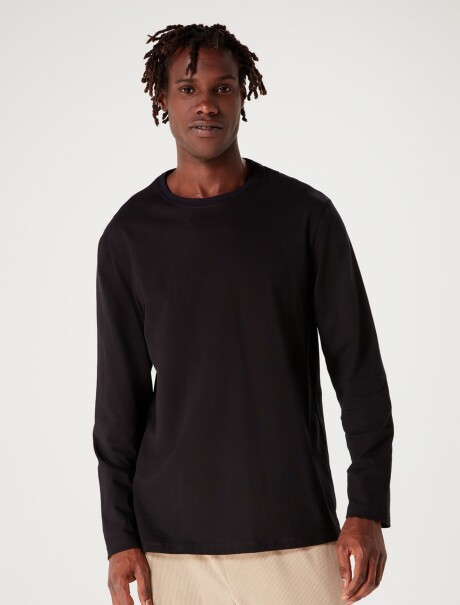 CAMISETA MANGA LARGA NEGRO