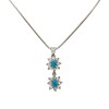 Dije Colgante flor-Plata 925-Piedra zirconia y turquesa-CP3681 sinpiedra