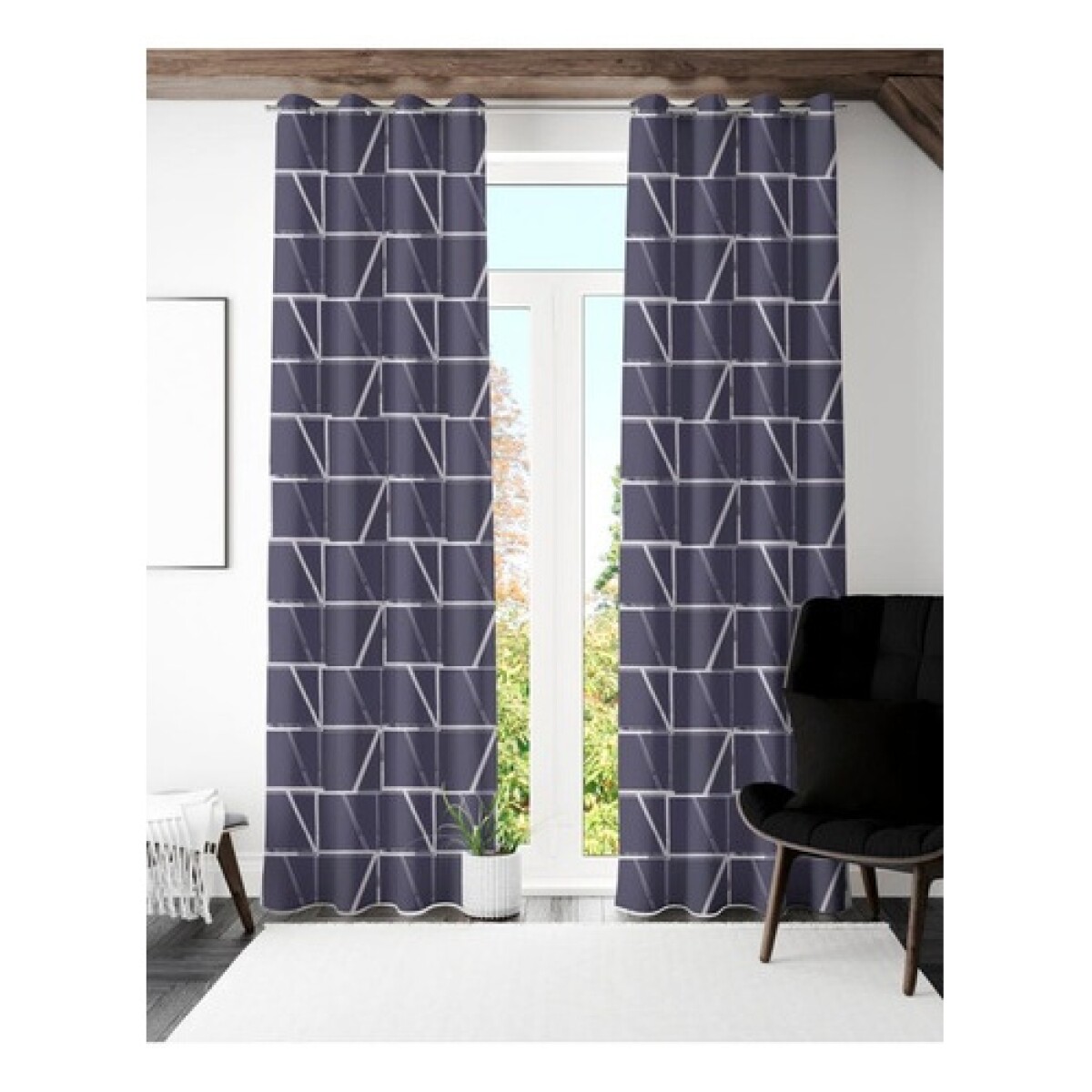 Cortina 2 paños Soñados en poliéster de varios diseños 1.50 x 2.20mts - 31031 