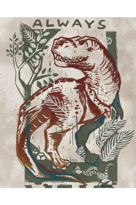 Remera de algodón, manga corta, estampa dino Remera de algodón, manga corta, estampa dino