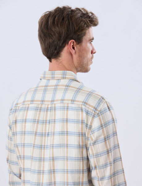CAMISA CUADROS DE LINO Verde