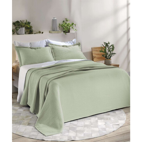Juego Colcha y Funda Dohler Queen 100% Microfibra Verde