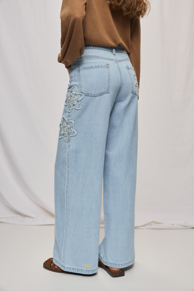 PANTALÓN FLORALA Celeste