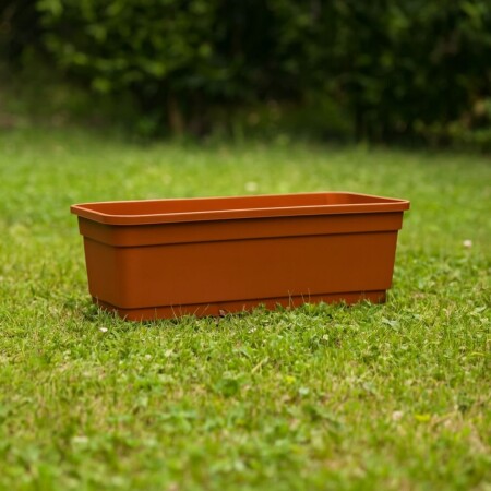 MACETA JARDINERA RECTANGULAR 52X18X14CM TERRACOTA