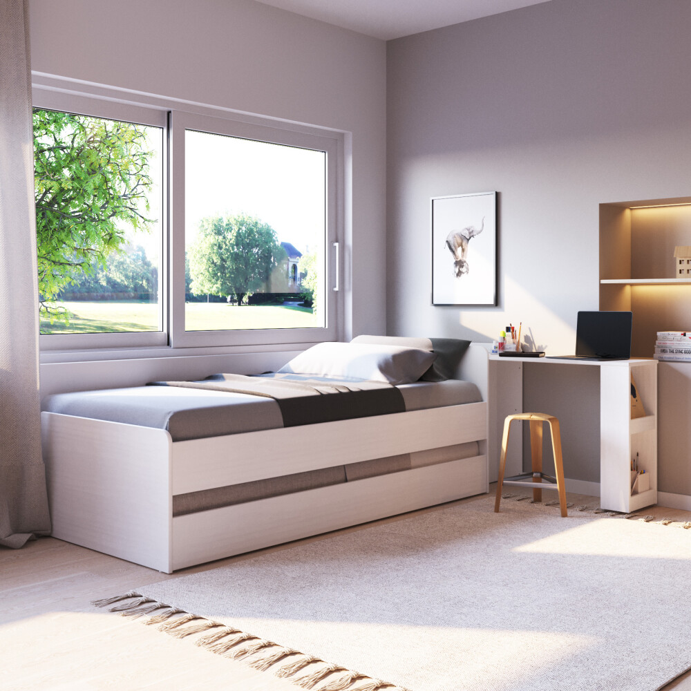 Cama Marinera 1 Plaza Hashtag - Blanca Cama Marinera 1 Plaza Hashtag - Blanca