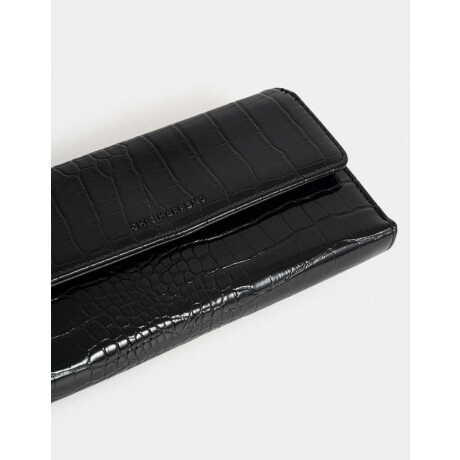 Billetera Cuerina Croco Negro