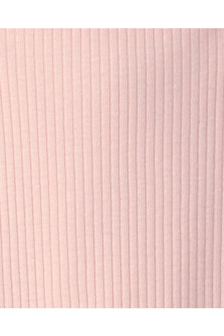 Set dos piezas de algodón, enterito y remera, rosado y crema, diseño floral Sin color