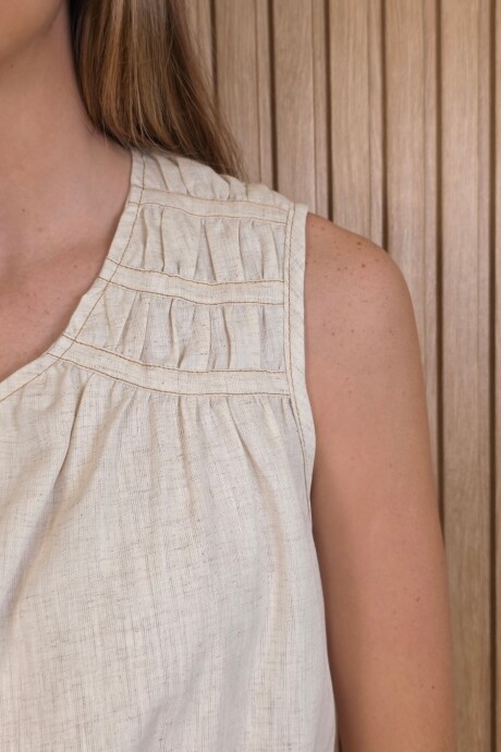 Musculosa Maui Lino Beige Melange