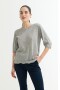 Sweater manga 3/4 cuello V GRIS