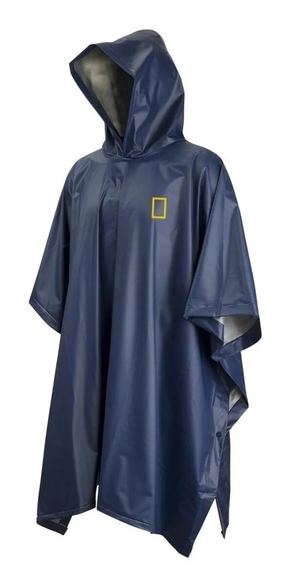 Poncho De Lluvia National Geographic Impermeable - azul 