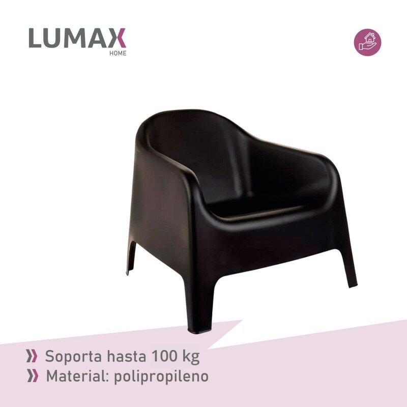 Silla Plastico Skarpo Jardin Liso Negro