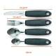 Set Cubiertos Adaptados Artritis, Temblor Manos Gris