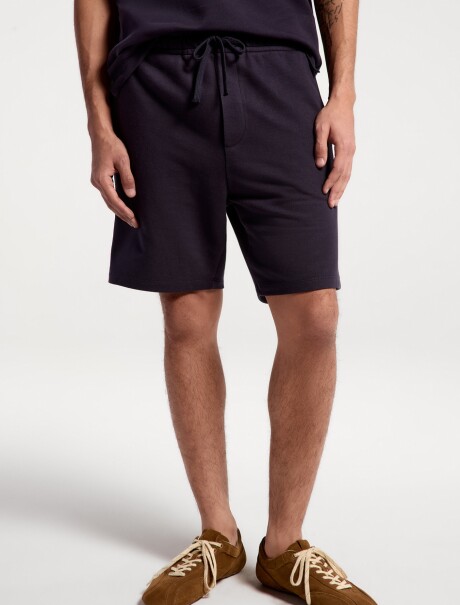 BERMUDAS RECTAS DE FELPA AZUL