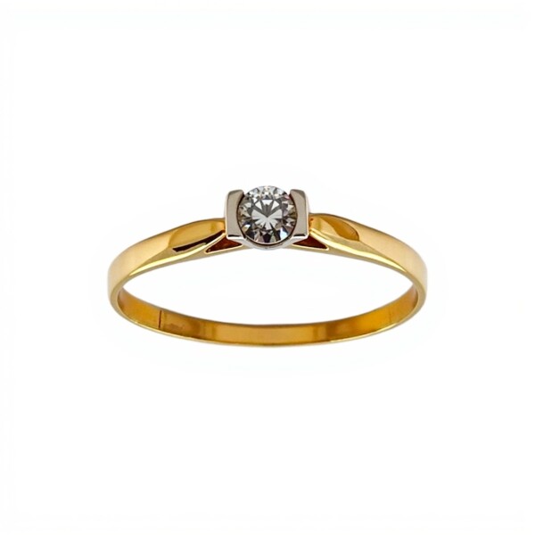 Anillo Solitario-Oro bajo-Piedra Zirconia-AN8086 conpiedra