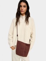 Bolso Bucket De Piel Con Bandolera burdeos