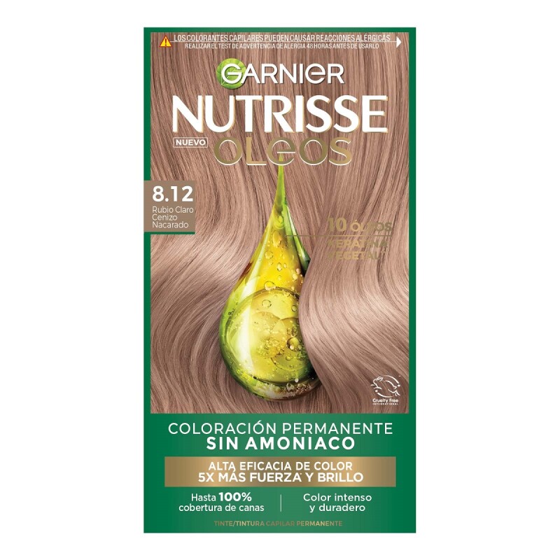 Tinta Garnier Nutrisse Oleos N°8.12 Rubio Claro Platinado Tinta Garnier Nutrisse Oleos N°8.12 Rubio Claro Platinado