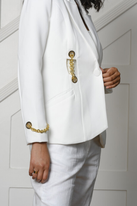 Blazer Con Cadenas Blanco