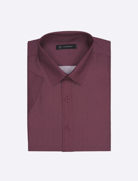 Camisa m/c estampada bordo