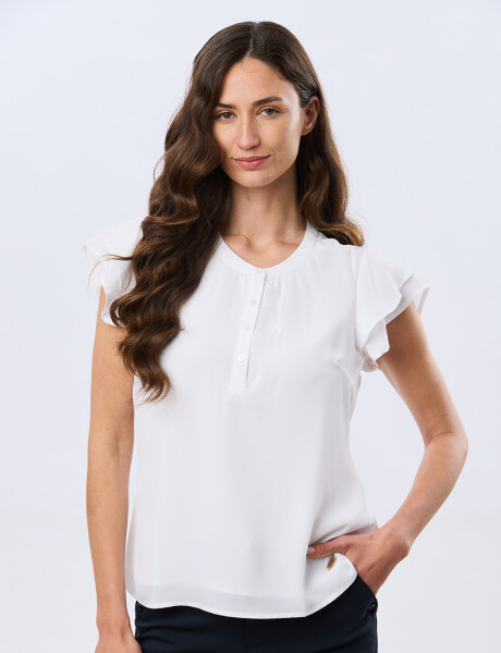 BLUSA CON VOLADOS Blanco